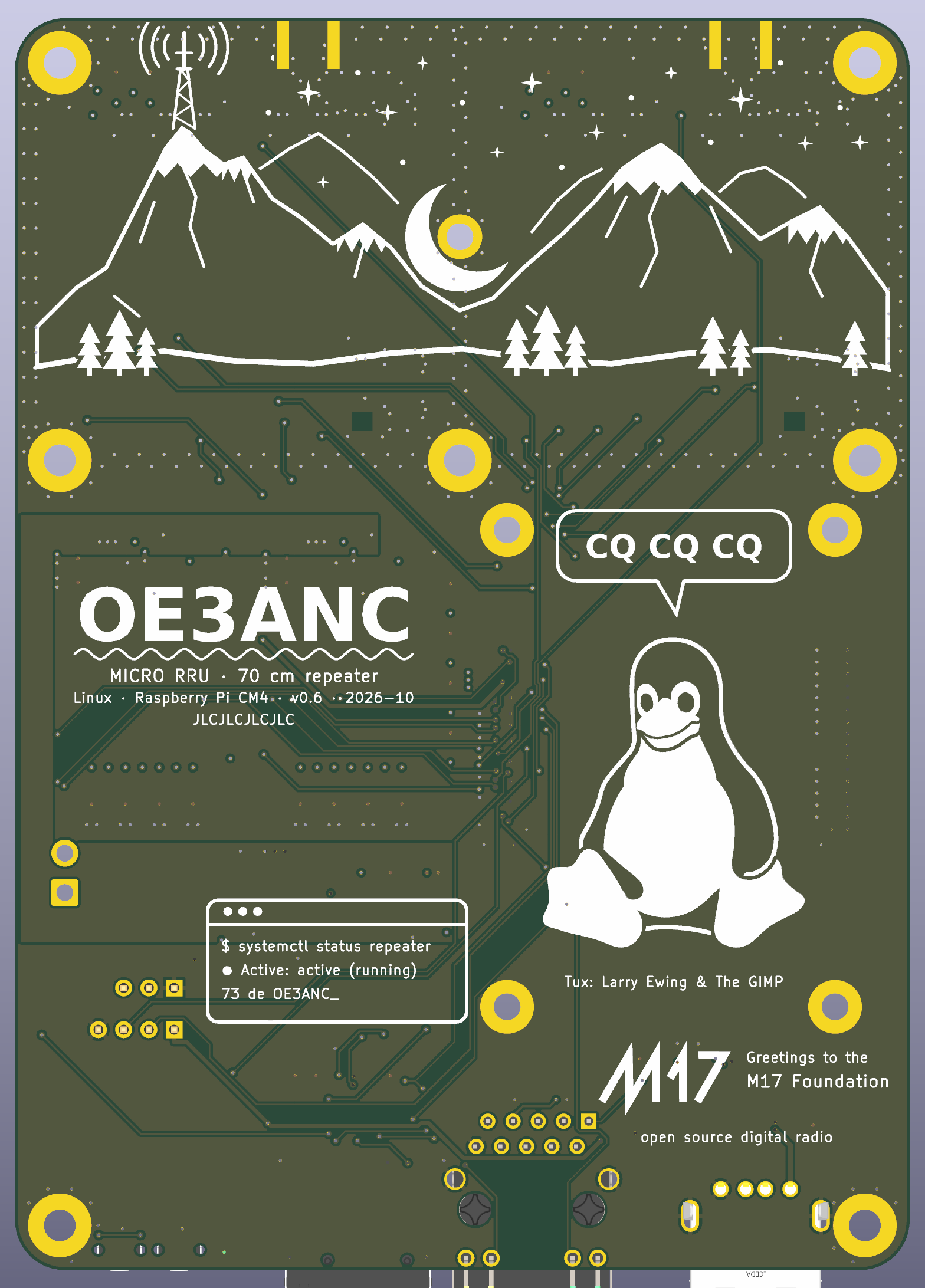 Bottom side render with silkscreen art