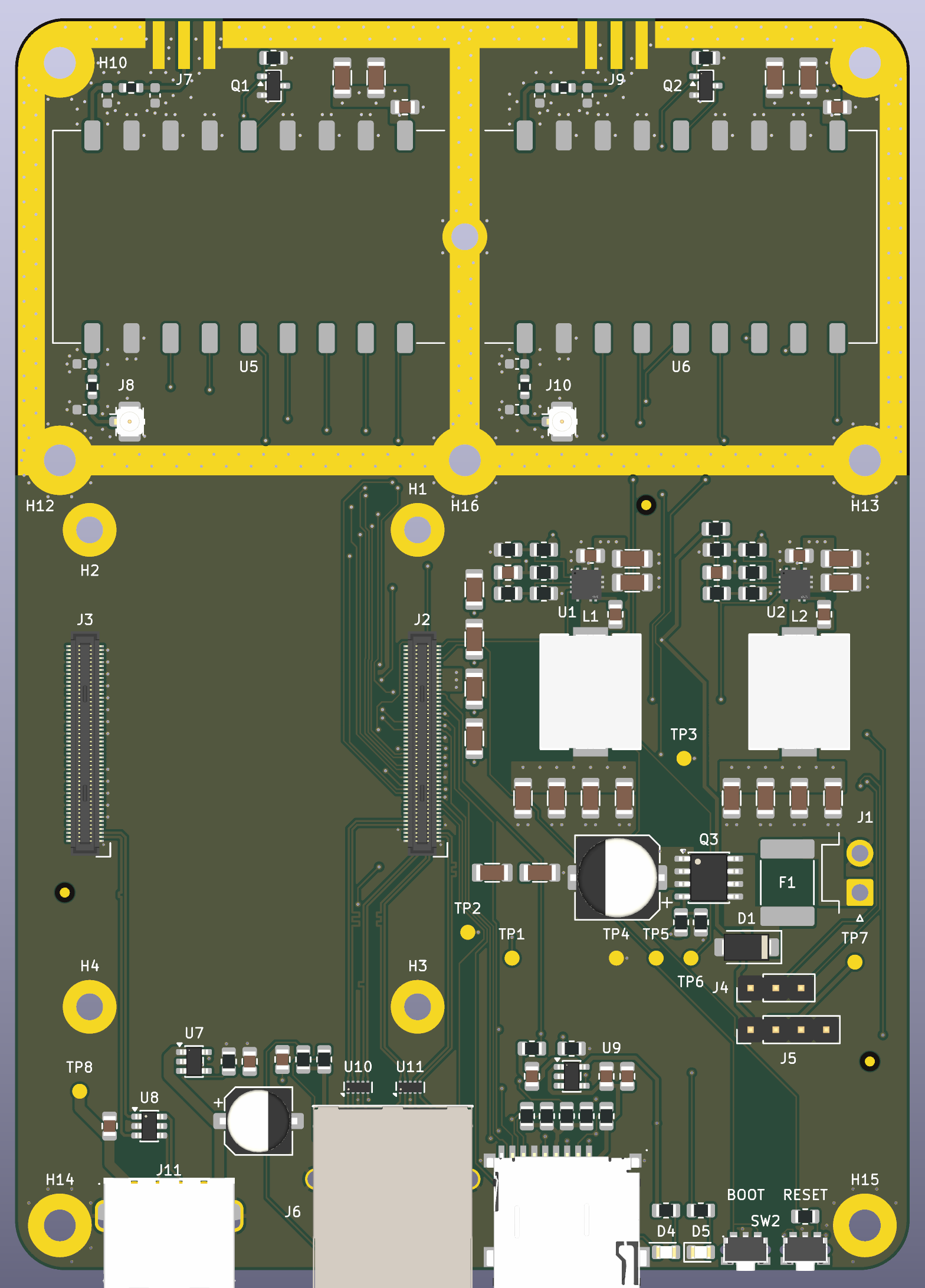 Top view render of the Micro RRU board
